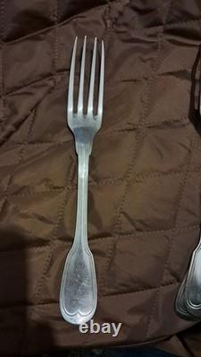 Antique solid silver fork, 18th century, hallmarks to be identified