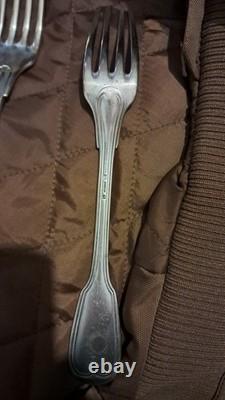 Antique solid silver fork, 18th century, hallmarks to be identified