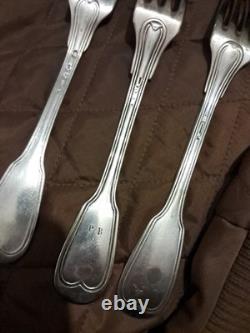 Antique solid silver fork, 18th century, hallmarks to be identified