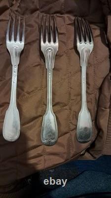 Antique solid silver fork, 18th century, hallmarks to be identified