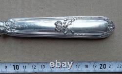 Antique solid silver leg-of-lamb serving tongs, Minerva hallmark, 1 handle, Louis XV decoration