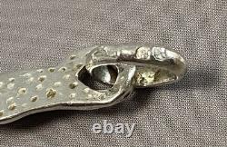 Antique solid silver necklace fish vintage jewelry silver Minerva necklace jewelry