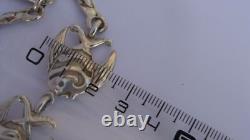 Antique solid silver necklace fish vintage jewelry silver Minerva necklace jewelry