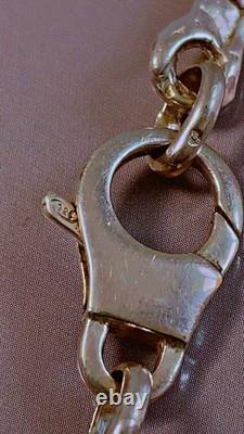 Antique solid silver necklace fish vintage jewelry silver Minerva necklace jewelry