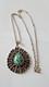 Antique Solid Silver Necklace With Natural Stones