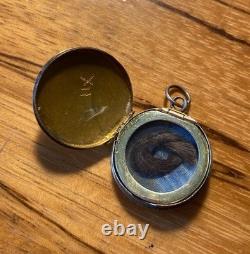 Antique solid silver photo / relic / hair locket pendant