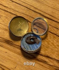 Antique solid silver photo / relic / hair locket pendant