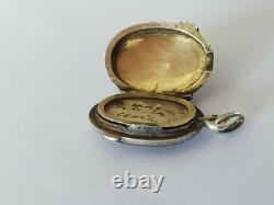 Antique solid silver reliquary pendant, relic of the True Cross, 19th century