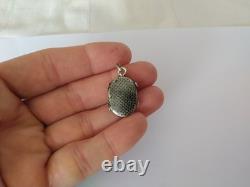 Antique solid silver reliquary pendant, relic of the True Cross, 19th century