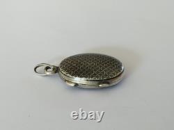Antique solid silver reliquary pendant, relic of the True Cross, 19th century