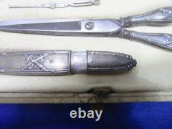 Antique solid silver sewing kit