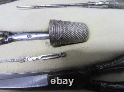 Antique solid silver sewing kit