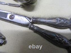 Antique solid silver sewing kit