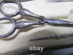 Antique solid silver sewing kit Antique solid silver sewing kit