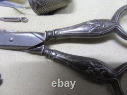Antique solid silver sewing kit