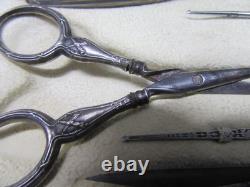 Antique solid silver sewing kit