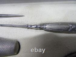 Antique solid silver sewing kit