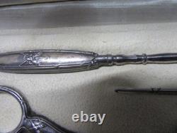 Antique solid silver sewing kit