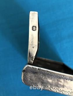 Antique solid silver snuff box VIEILLARD tobacco box Case no MINERVE