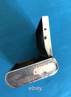 Antique solid silver snuff box VIEILLARD tobacco box Case no MINERVE