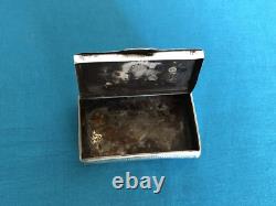 Antique solid silver snuff box VIEILLARD tobacco box Case no MINERVE