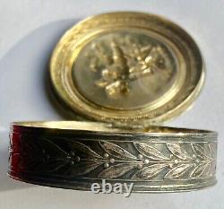 Antique solid silver snuffbox or tobacco box with vermeil interior in Louis XV style