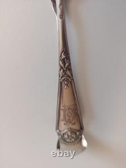 Antique solid silver sugar tongs, 19th century, Minerva hallmark, tableware, R/1