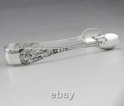 Antique solid silver sugar tongs with English London hallmarks 1894