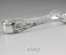 Antique solid silver sugar tongs with English London hallmarks 1894