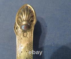 Antique solid silver sugar tongs with Vieillard hallmark, 19th century, 41 g