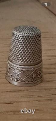 Antique solid silver thimble