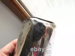 Antique solid silver tumbler, Minerva hallmark, weight 56 g