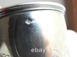 Antique solid silver tumbler, Minerva hallmark, weight 56 g