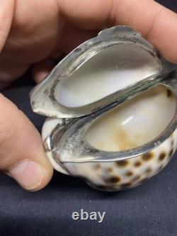 Antique speckled shell snuffbox in solid silver early 19th century