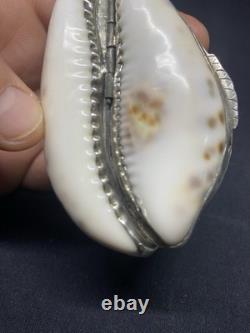 Antique speckled shell snuffbox in solid silver early 19th century