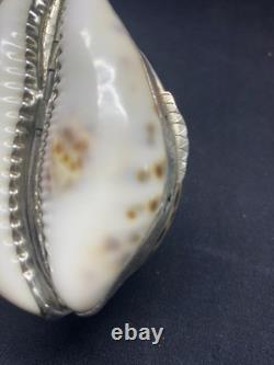 Antique speckled shell snuffbox in solid silver early 19th century