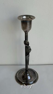 Antique sterling silver 800 candlestick Italy the Gemma calla lily Antique sterling silver 800 candlestick Italy the Gemma calla lily
