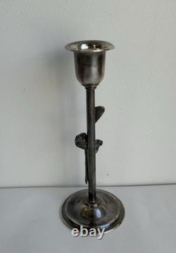 Antique sterling silver 800 candlestick Italy the Gemma calla lily Antique sterling silver 800 candlestick Italy the Gemma calla lily