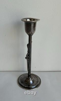 Antique sterling silver 800 candlestick Italy the Gemma calla lily Antique sterling silver 800 candlestick Italy the Gemma calla lily