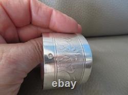 Antique sterling silver beaker and napkin ring with swan decoration, Barrier, 98 g