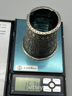 Antique sterling silver bracelet, vintage style 157 grams Sindhi Pakistan 1950