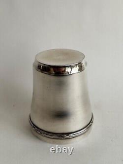 Antique sterling silver goblet with Art Deco ribbon decoration, Minerva mark