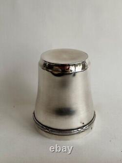 Antique sterling silver goblet with Art Deco ribbon decoration, Minerva mark