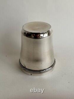 Antique sterling silver goblet with Art Deco ribbon decoration, Minerva mark