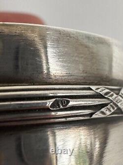 Antique sterling silver goblet with Art Deco ribbon decoration, Minerva mark