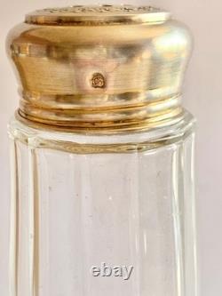 Antique sugar shaker with solid silver mount and cut crystal, weight 193.8 g