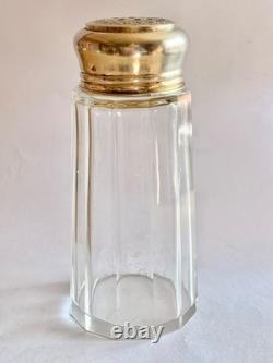 Antique sugar shaker with solid silver mount and cut crystal, weight 193.8 g