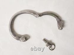 Antique superb heavy Rajasthan bracelet in solid silver, ethnic tribal, 19th century