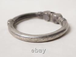 Antique superb heavy Rajasthan bracelet in solid silver, ethnic tribal, 19th century