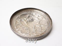 Antique superb round box in solid silver, richly decorated, Ottoman Empire, 19th-20th century